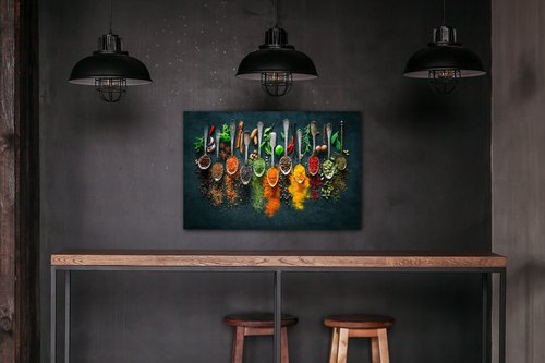Bild Teaspoons and spice - 60 x 40 cm