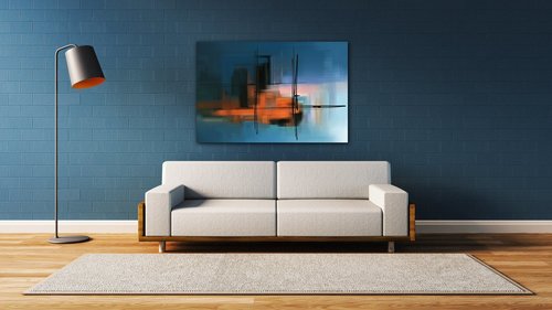 Bild Abstract design blue - 60 x 40 cm