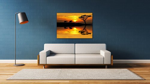 Bild Safari sunset - 70 x 50 cm