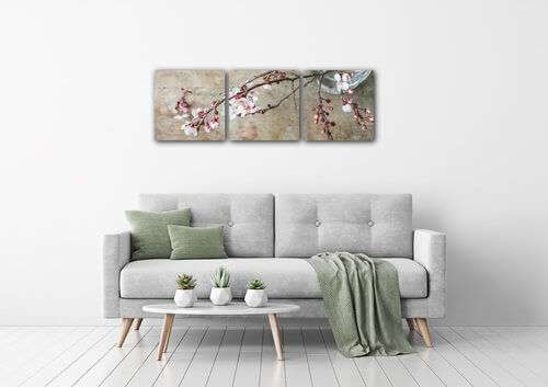 Bild Pink blossom - 90 x 30 cm (3-teiliges)