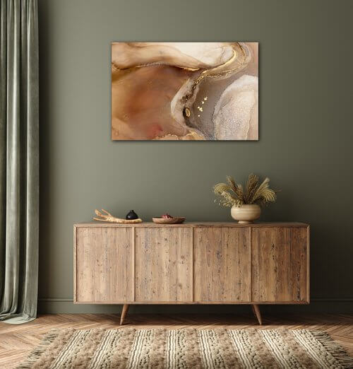 Bild Golden Beige Fluid - 90 x 60 cm