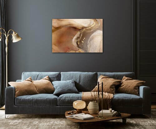 Bild Golden Beige Fluid - 90 x 60 cm
