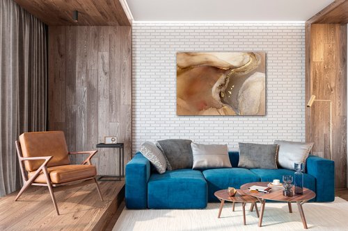 Bild Golden Beige Fluid - 70 x 50 cm