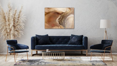Bild Golden Beige Fluid - 70 x 50 cm