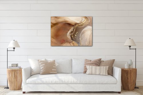 Bild Golden Beige Fluid - 70 x 50 cm