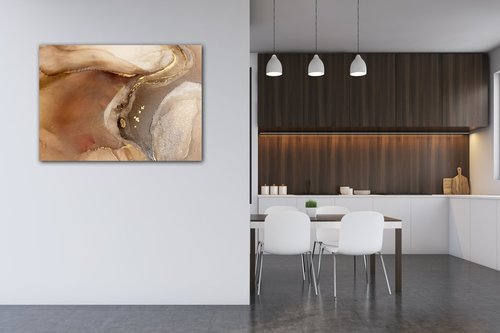Bild Golden Beige Fluid - 70 x 50 cm
