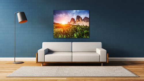 Bild Mountain and forest - 90 x 70 cm