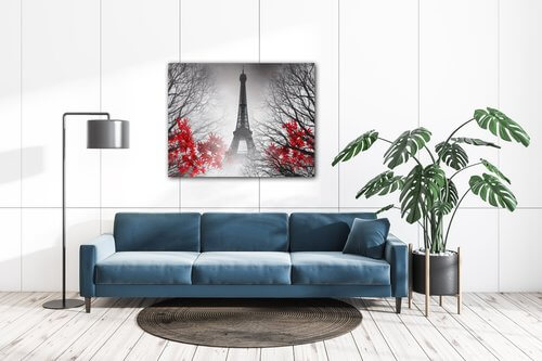 Bild Eiffel tower red details - 90 x 70 cm