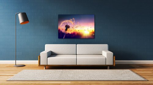 Bild Dandelion and sunset - 60 x 40 cm