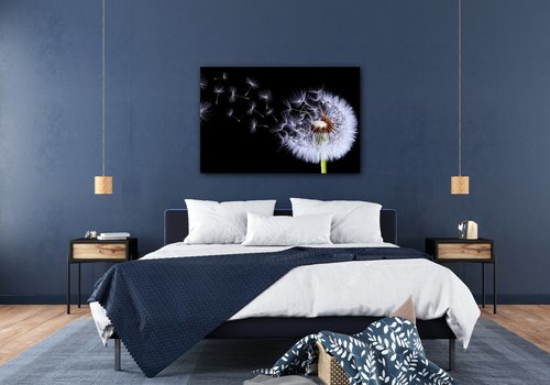 Bild Dandelion black and green - 90 x 60 cm