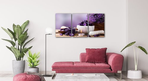 Bild Lavender still life - 120 x 60 cm (3-teiliges)
