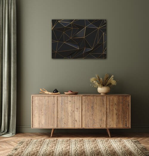 Bild Golden triangles abstract - 70 x 50 cm