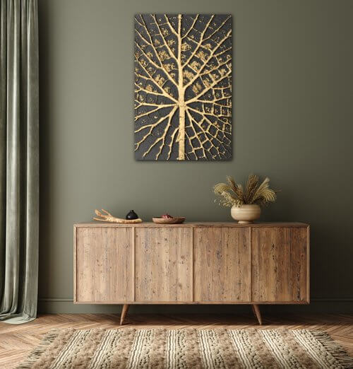 Bild Golden leaf structure - 40 x 60 cm