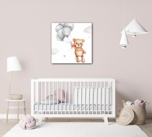 Obraz Bear with balloons - 40 x 40 cm