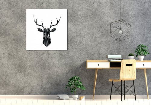 Bild Abstract deer black and white background - 90 x 90 cm