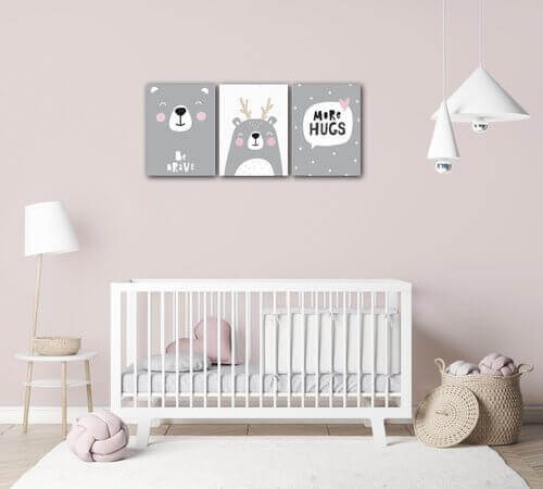 Obraz Set of pictures grey and white - 90 x 40 cm (3-teiliges)