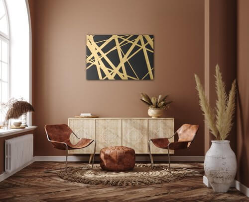 Bild Abstract golden lines - 90 x 60 cm