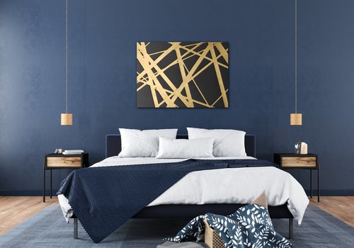 Bild Abstract golden lines - 70 x 50 cm