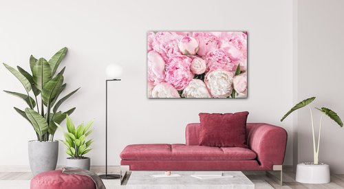 Bild Pinky flowers - 90 x 60 cm