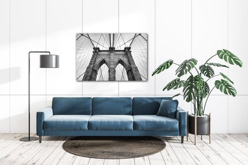 Bild Brooklyn bridge black and white - 90 x 60 cm