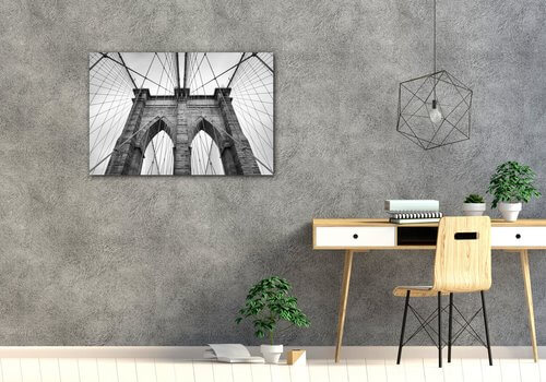 Bild Brooklyn bridge black and white - 90 x 60 cm