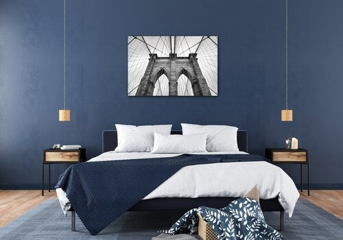 Bild Brooklyn bridge black and white - 90 x 60 cm
