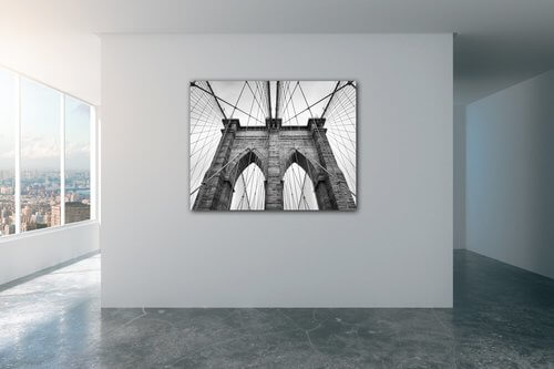 Bild Brooklyn bridge black and white - 90 x 70 cm