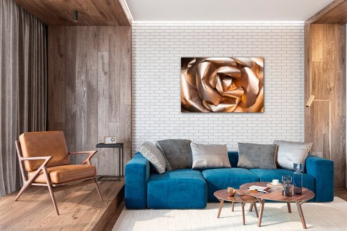 Bild Golden paper rose abstract - 60 x 40 cm