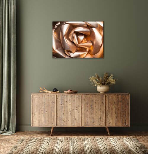 Bild Golden paper rose abstract - 70 x 50 cm