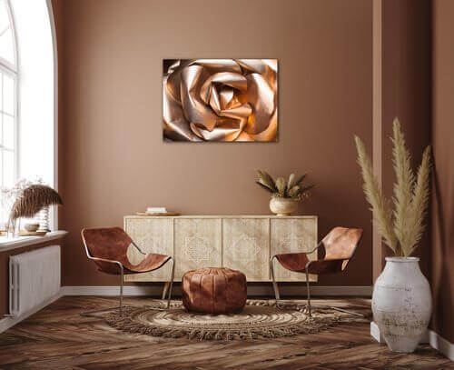 Bild Golden paper rose abstract - 70 x 50 cm