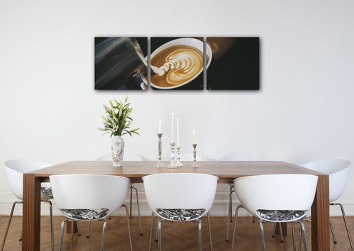 Bild Latte art - 90 x 30 cm (3-teiliges)