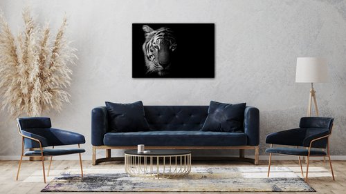 Bild Tiger black and white - 90 x 60 cm