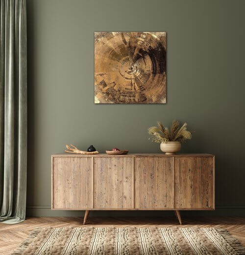 Bild Golden Beige Abstract - 90 x 90 cm
