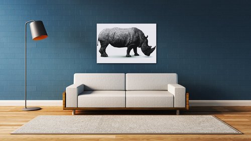 Bild Rhinoceros black and white - 90 x 60 cm