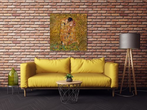 Bild Reproduction Gustav Klimt Kiss - 60 x 60 cm