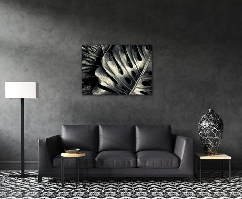 Bild Black and white leafs - 70 x 50 cm