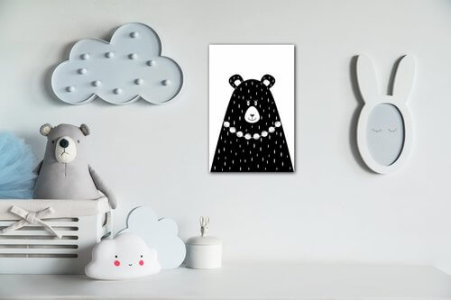 Obraz Black and white bear - 20 x 30 cm