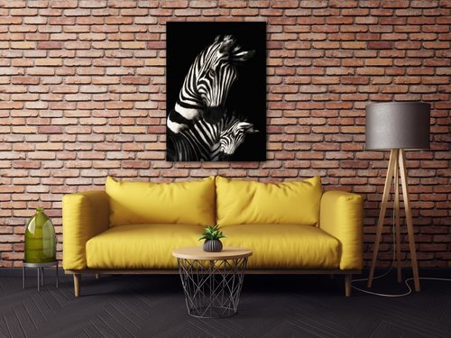 Bild Zebras black and white - 50 x 70 cm