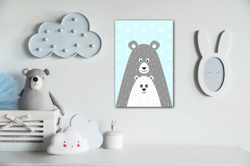 Obraz Bear blue background - 20 x 30 cm