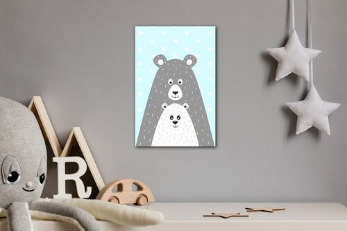 Obraz Bear blue background - 20 x 30 cm