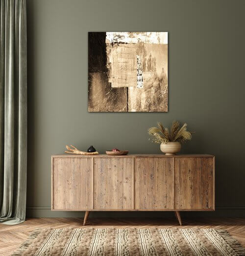 Bild Beige gold abstract square - 50 x 50 cm
