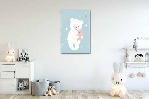Obraz White cute bear - 40 x 60 cm