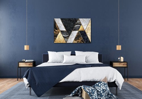 Bild Gold black abstract - 90 x 60 cm