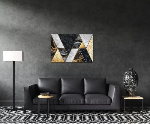 Bild Gold black abstract - 90 x 60 cm