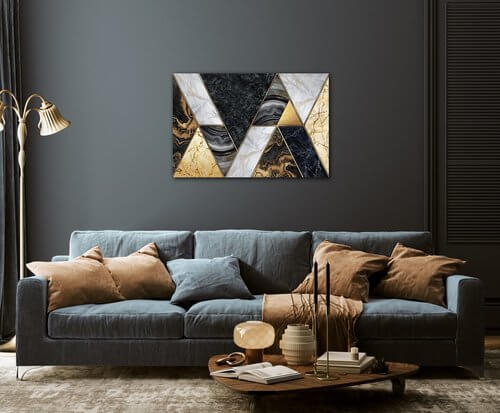 Bild Gold black abstract - 90 x 60 cm