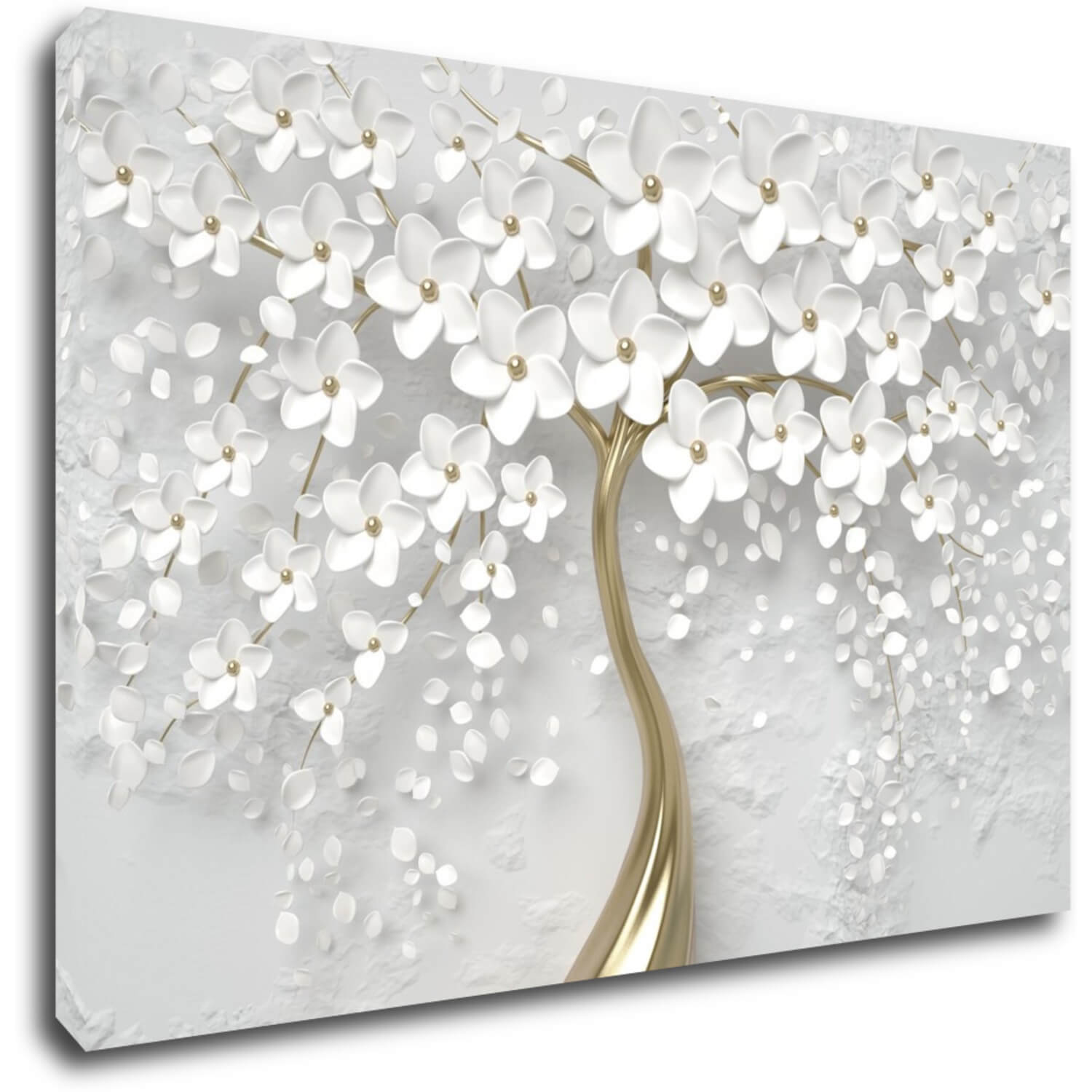 Bild White tree with flowers - 60 x 40 cm
