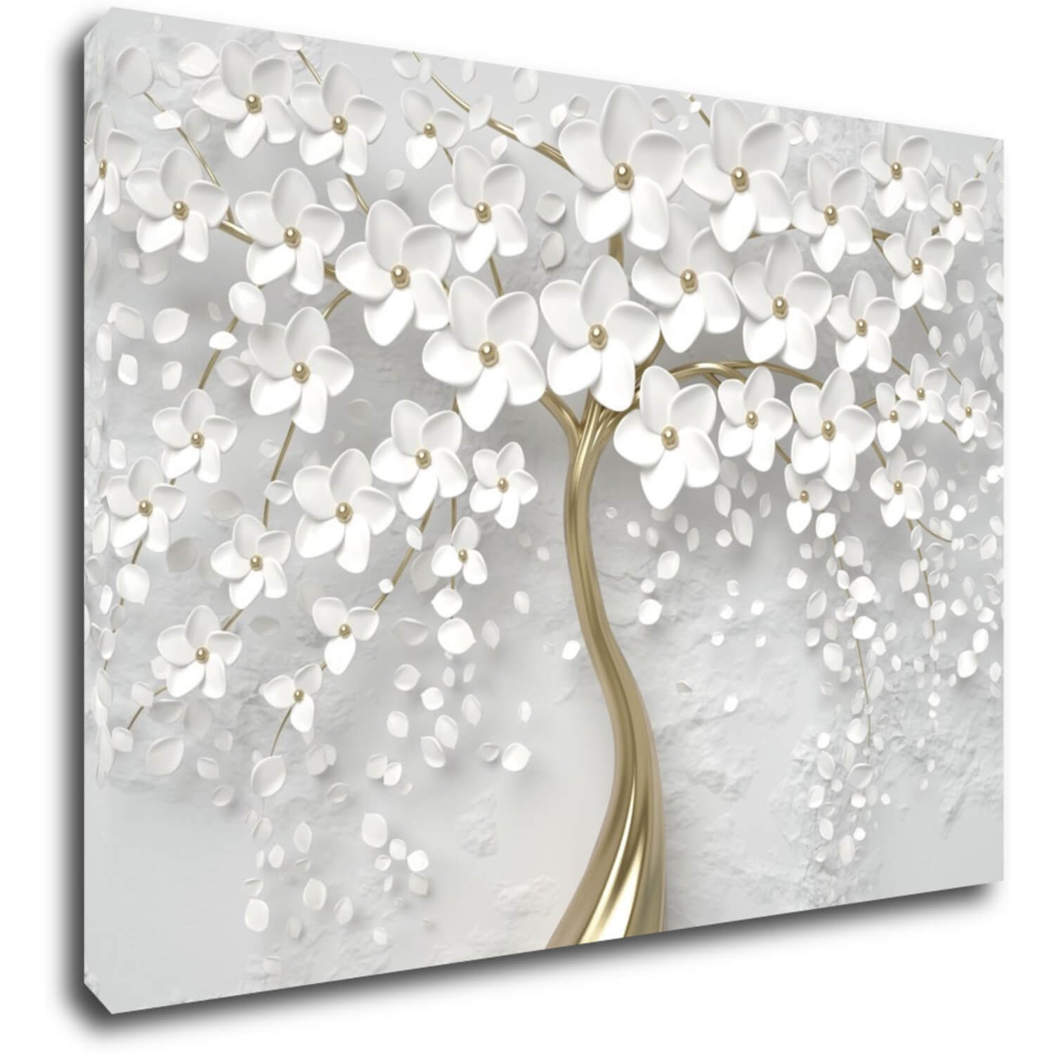 Bild White tree with flowers - 70 x 50 cm