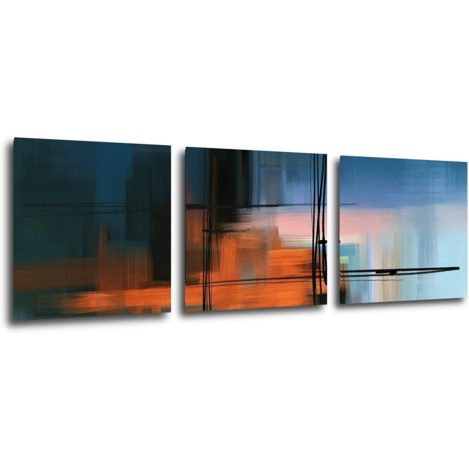 Bild Abstract design blue - 90 x 30 cm (3-teiliges)