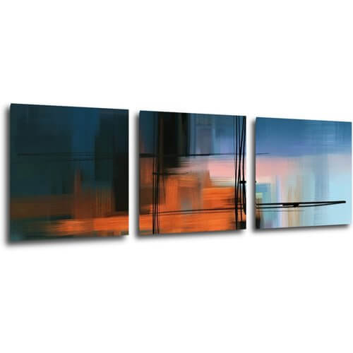 Bild Abstract design blue - 90 x 30 cm (3-teiliges)