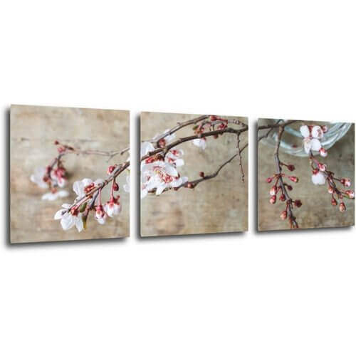 Bild Pink blossom - 90 x 30 cm (3-teiliges)